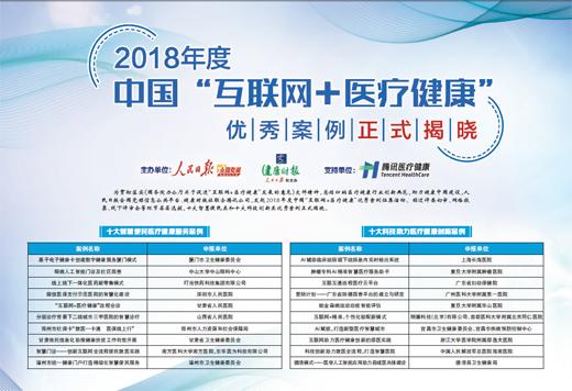 2018年度中國“互聯網+醫療健康”優秀案例正式揭曉
