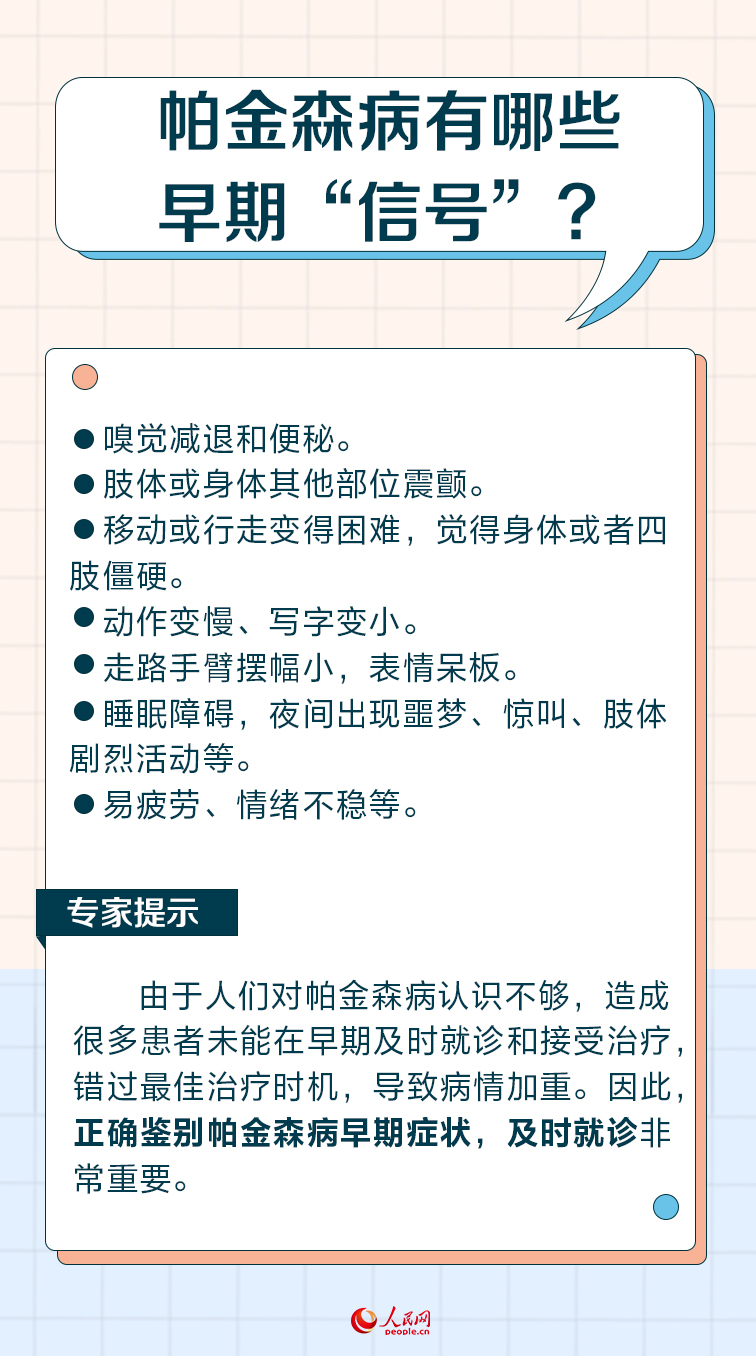 世界帕金森病日：帕金森病早識(shí)別 警惕身體發(fā)出的這些“信號(hào)”