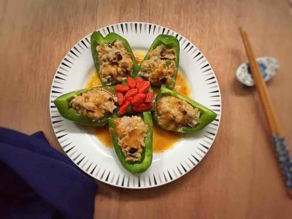 青椒釀肉的做法-咸鮮味煎菜譜