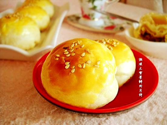 微波雪菜鮮肉月餅的做法-咸鮮味微波菜譜